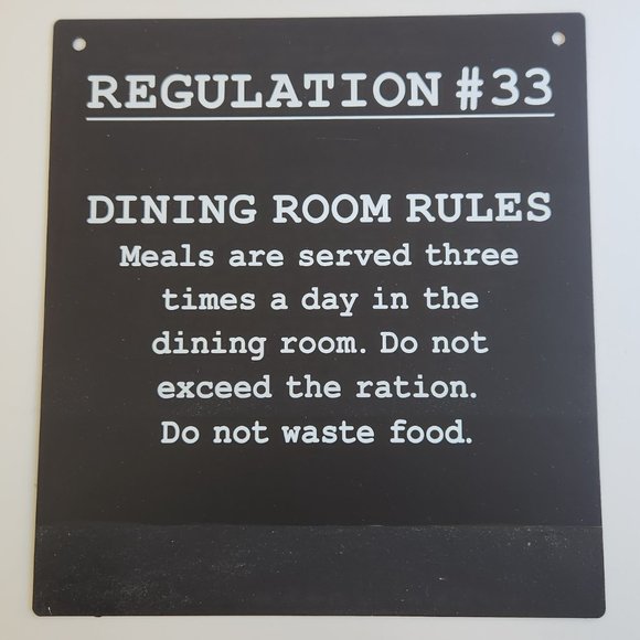 Vintage Metal Alcatraz Cafeteria Regulation Wall Hanging - Picture 2 of 5